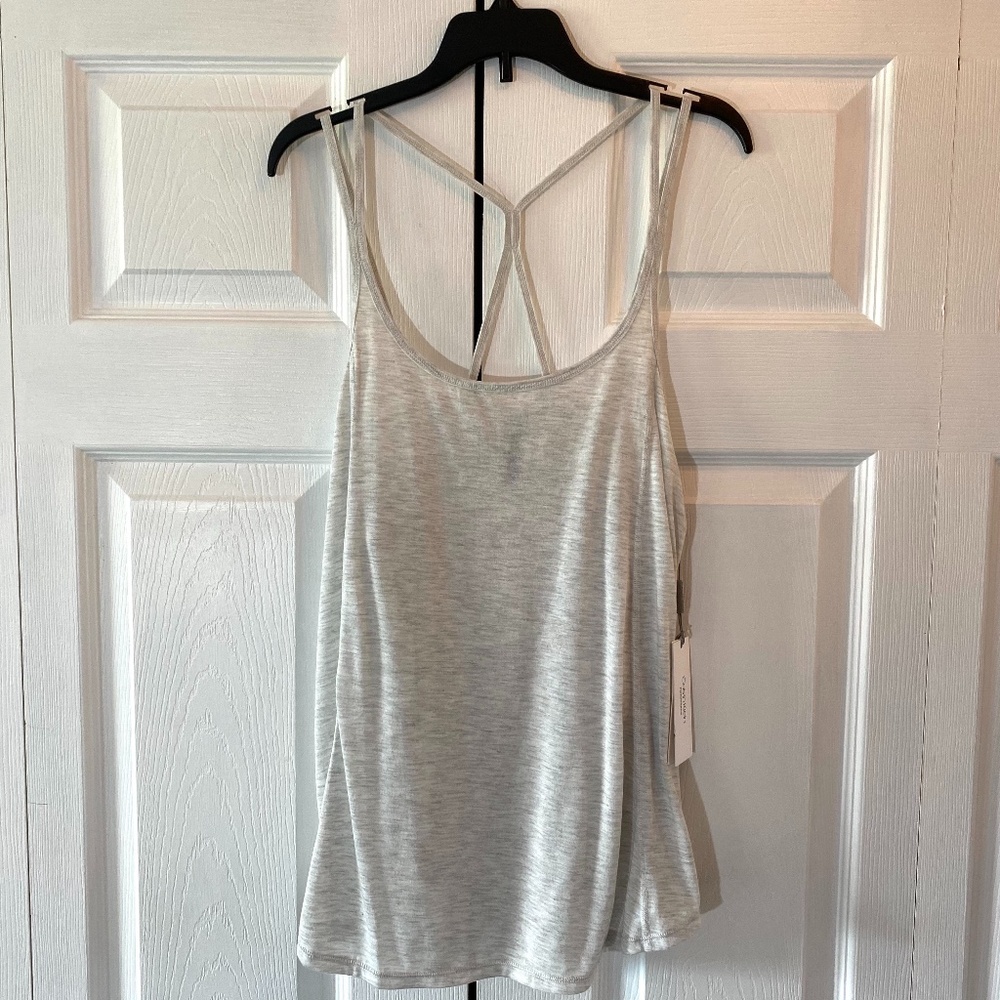 Calvin Klein Racerback Strappy Split Hem Tank Top